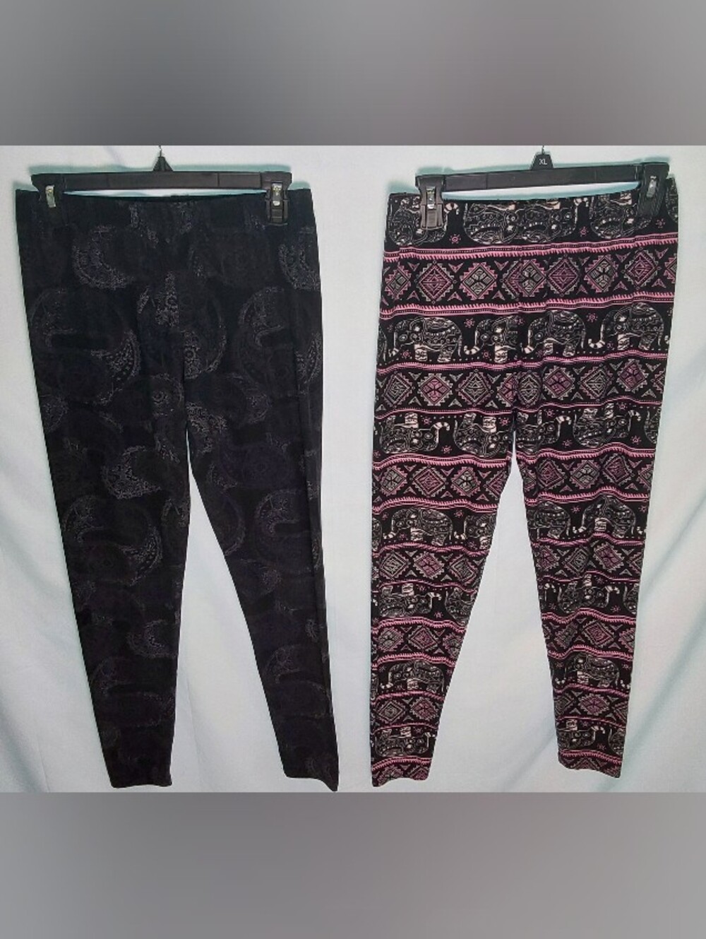 Printed Black & Pink Stretch Leggings - Women's Fashion - Picture 2 of 4